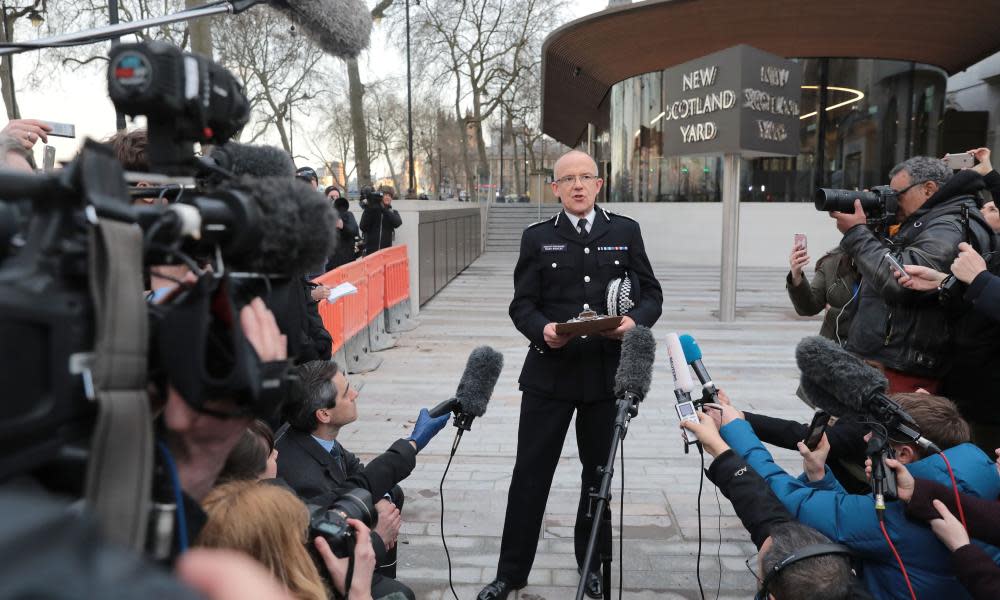 Mark Rowley of the Metropolitan police makes a statement outside of New Scotland Yard on 22 March.