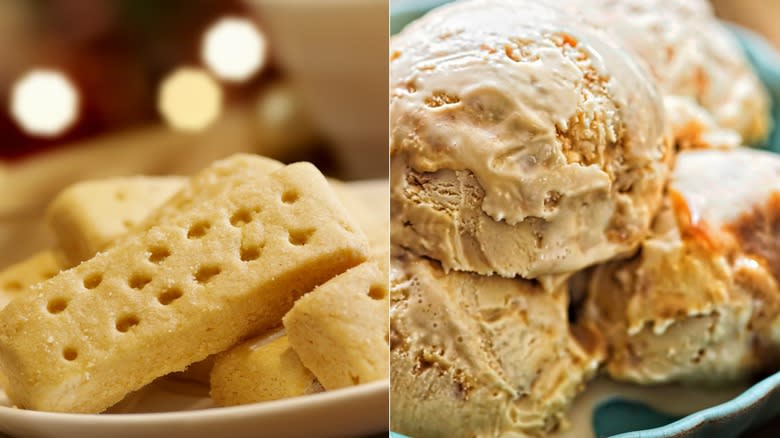 shortbread cookies and ice cream