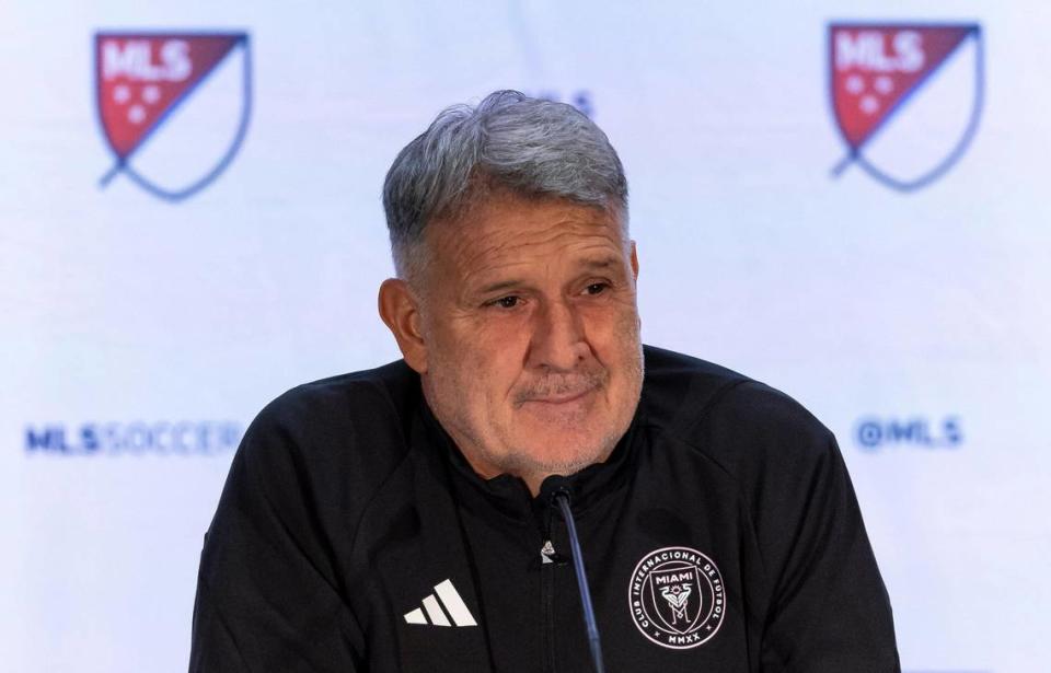 Inter Miami head coach Tata Martino listens during a press conference at the 2024 MLS Media Day at the Miami Beach Convention Center on Thursday, Jan. 11, 2024, in Miami Beach, Fla. MATIAS J. OCNER/mocner@miamiherald.com