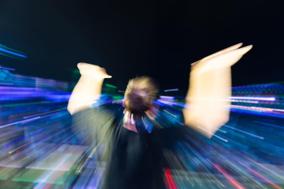 Ryan “Kaskade” Raddon, performs during the EDC music festival at Las Vegas Motorway in Las Vegas on May 20, 2023. | Ryan Sun, Deseret News