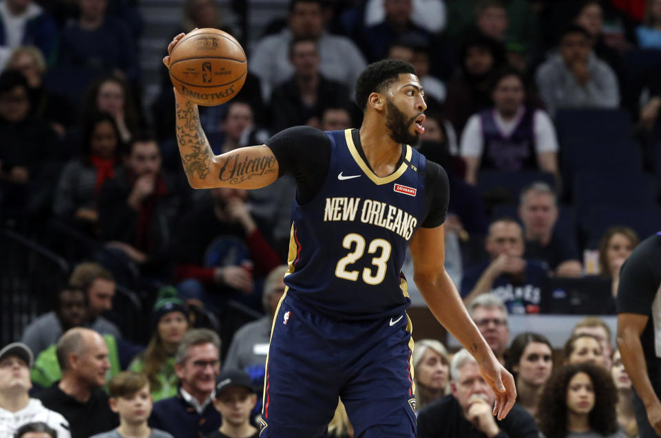 Anthony Davis might have already played his final game with the New Orleans Pelicans. (AP Photo/Jim Mone)