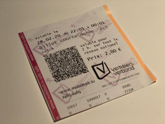 Collector’s item: one of the last bus tickets ever issued in Luxembourg (Simon Calder)