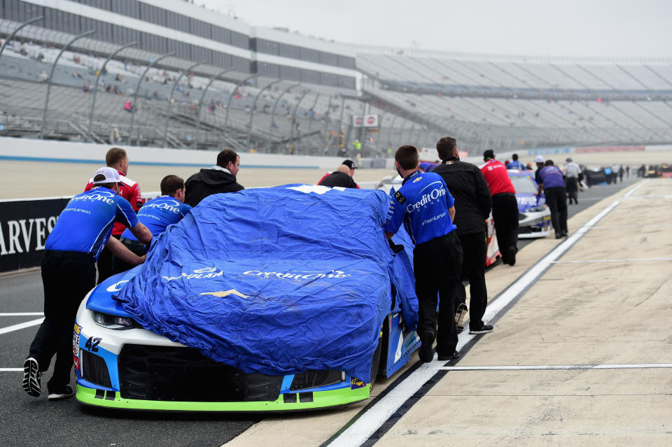 Rain washed out Friday’s qualifying. (Getty)