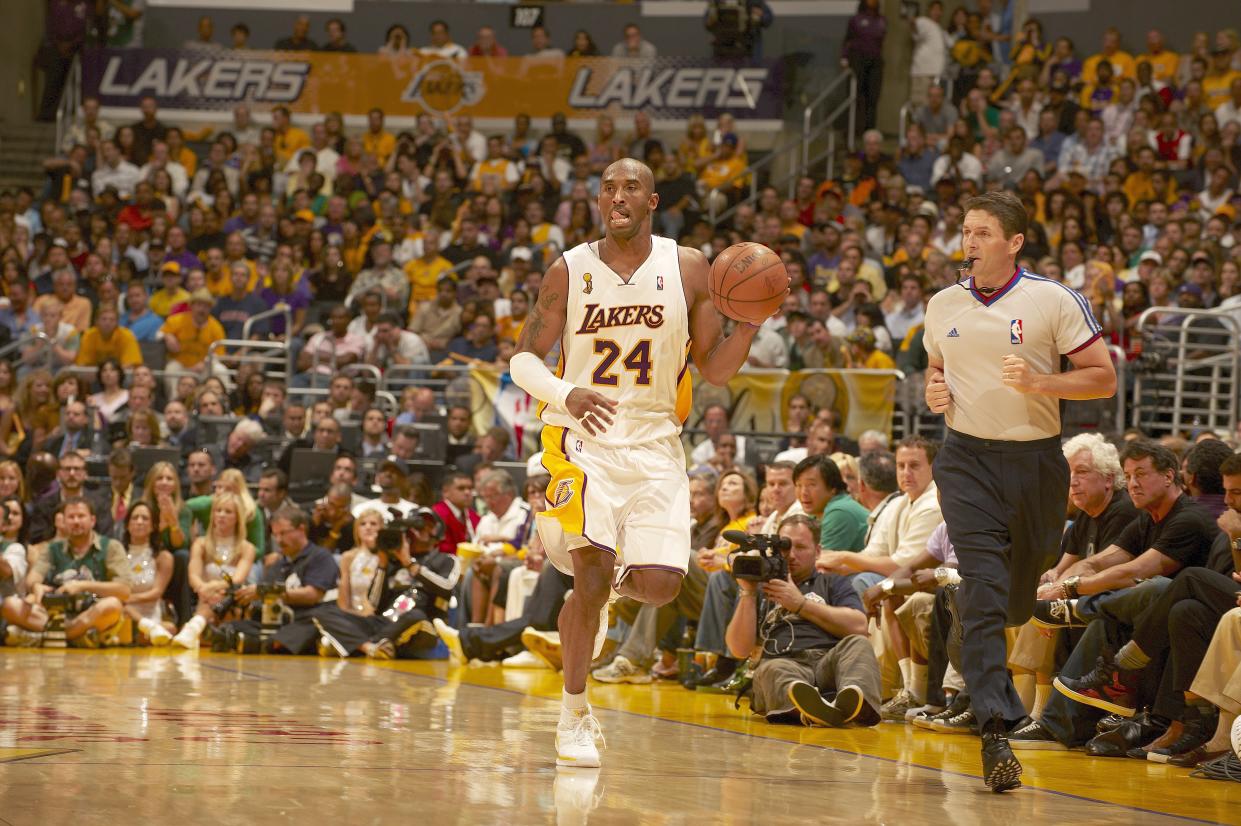 Basketball: NBA Finals: Los Angeles Lakers Kobe Bryant (24) in action vs Boston Celtics. Game 5. Los Angeles, CA 6/15/2008 CREDIT: John W. McDonough (Photo by John W. McDonough /Sports Illustrated via Getty Images) (Set Number: X80507 TK1 R4 F43 )