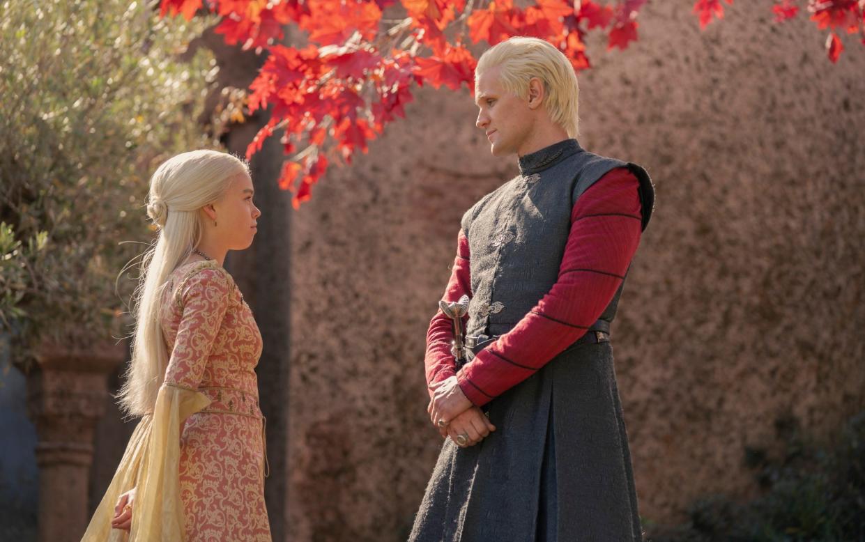 Rhaenyra Targaryen (Milly Alcock) and Daemon Targaryen in House of the Dragon - HBO