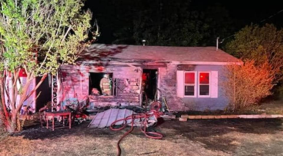 An arsonist set fire to this home Saturday night on Raymond Avenue in White Settlement, authorities said.