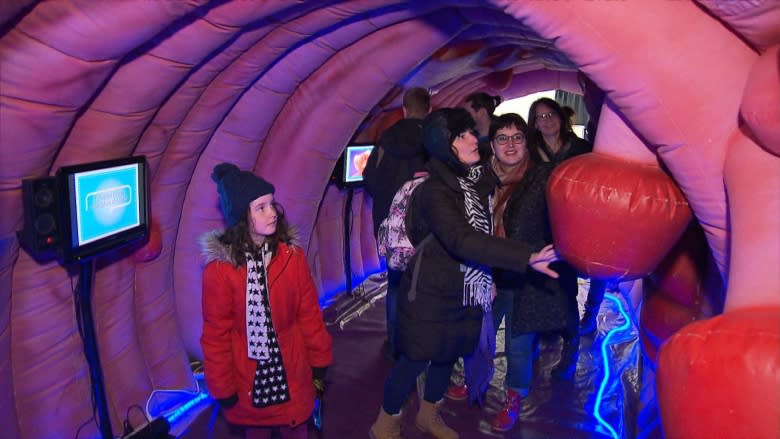 Inside your backside: Giant inflatable colon helps demystify colon cancer