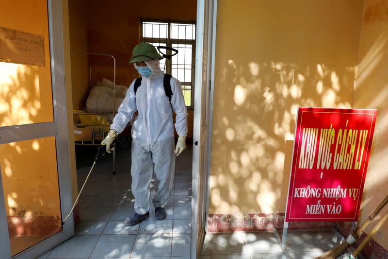 Rapid testing center for coronavirus disease (COVID-19) outside Hanoi