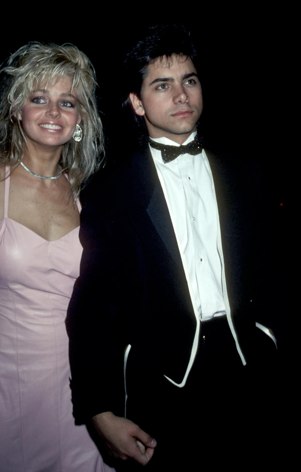 Teri Copley and John Stamos during John Stamos Sighting at Hollywood Palladium - April 1, 1985 at Hollywood Palladium in Hollywood, California, United States. (Photo by Ron Galella/Ron Galella Collection via Getty Images)