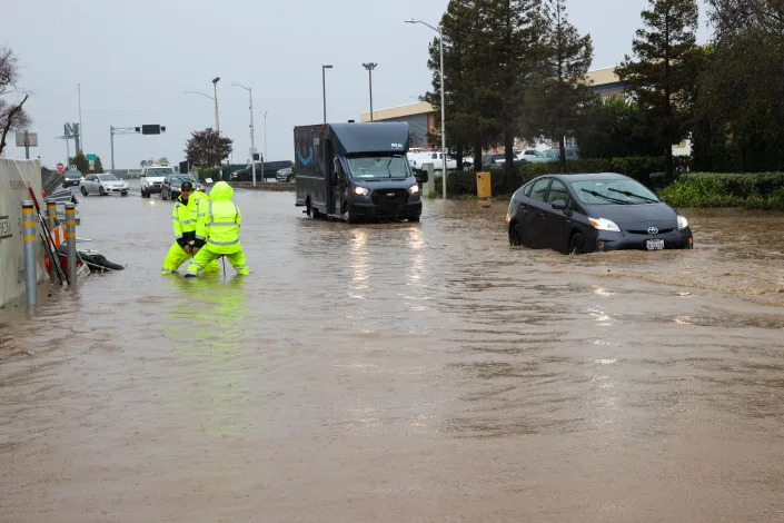 A rainstorm caused a flash flood.