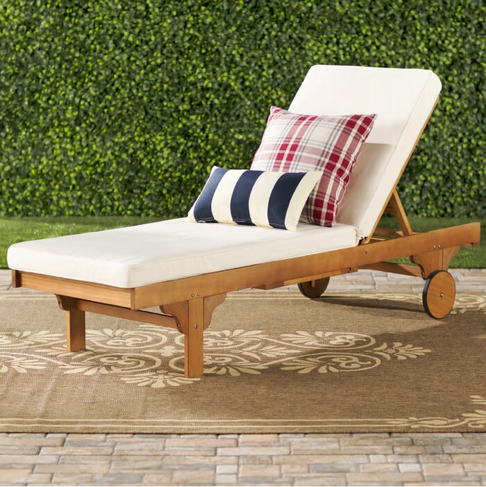 Alvah Reclining Chaise Lounge with Cushion