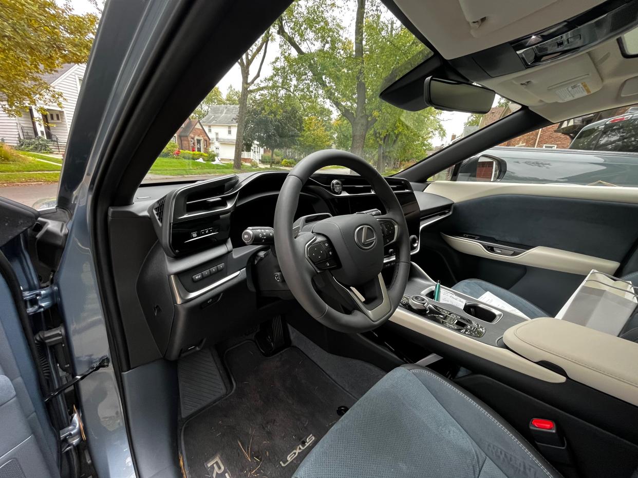 2023 Lexus RZ 450e front seat.