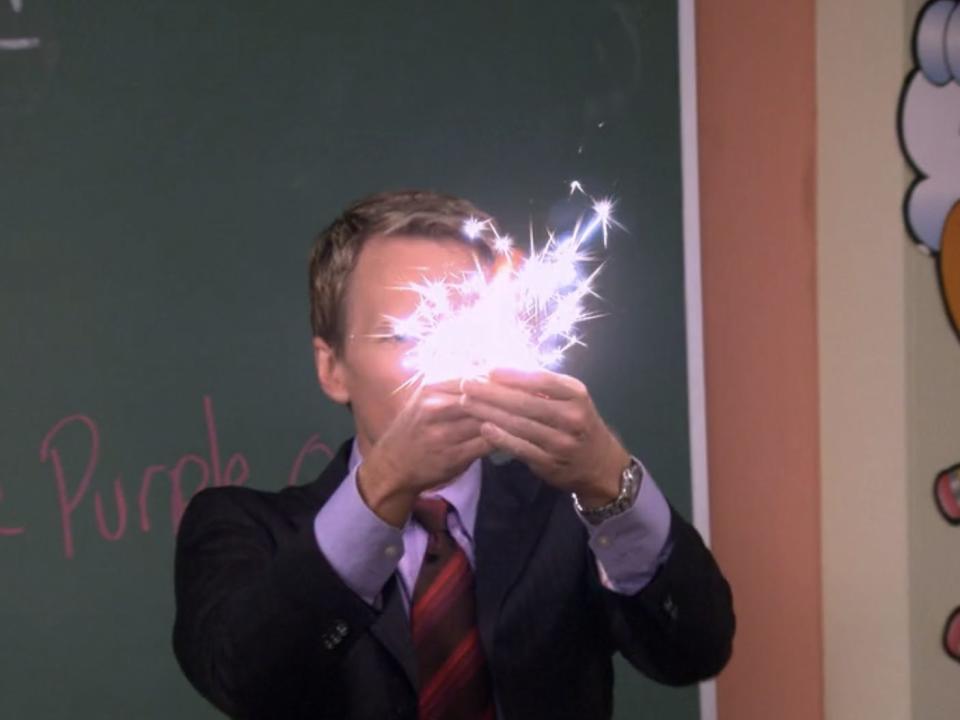 barney doing magic in lily's class on how i met your mother