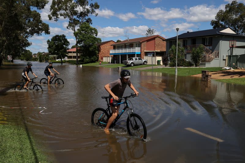 Severe flooding affects the suburb of McGraths Hill in western Sydney