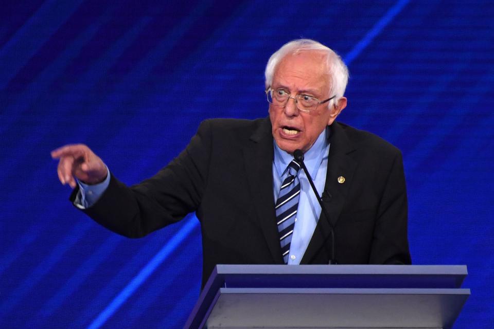 Democratic presidential hopeful Vermont Senator Bernie Sanders speaks during the third Democratic primary debate of the 2020 presidential campaign season hosted by ABC News in partnership with Univision at Texas Southern University in Houston, Texas on September 12, 2019.