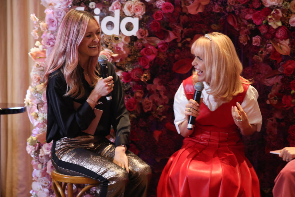 LONDON, ENGLAND - NOVEMBER 11: Fearne Cotton and Paloma Faith attend the UK launch of Frida on November 11th, 2021 at Chiltern Firehouse in London, England, hosted by Frida CEO and Founder, Chelsea Hirschhorn.

Fearne led the discussion with Chelsea and Paloma, which was a raw and honest discussion of all things birth, postpartum and parenting. Frida, on a mission to encourage open conversations about what goes down in the delivery room and beyond, is debuting in the UK this week.
Guests included Charlene White, Julia Restoin Roitfeld, Annie Price, Michelle Kennedy, Anna Whitehouse (Mother Pukka), Clemmie Telford, Pippa Vosper, Grace Woodward and Megha Mittal.

Frida is a range of postpartum and baby products. Already adored by US celebrity mums, Frida’s solution-based product range launches in Boots and Amazon. 

Paloma said, “It shouldn’t be called a birth plan, it should be called ‘my ideal situation’. One word to define my postpartum body is deflated. Like a balloon not popped properly. But women’s postpartum bodies are not celebrated enough. I always hid my body but now I’m 40 I’m like, this body has done some shit! My advice to an expectant mother is don’t be alone. You are not. So many women have done it. Everyone wants to talk about it. You can feel shame about it not being perfect. But so many feel this.”
Fearne shared her feelings noting that “It’s an amazing, game changing, life changing moment but we don’t celebrate it enough and we should. When I was giving birth I was roaring like a lion, I loved every minute of the roar! But afterwards, I was so terrified of going for a poo, I just kept asking for more dates and figs! No one told me about cluster feeding and when you're exhausted and starving, and you get stuck for about two hours - it can be a lot. My top tip would be to try and get someone there every night for support. (Photo by Lia Toby/Getty Images for Fridababy)