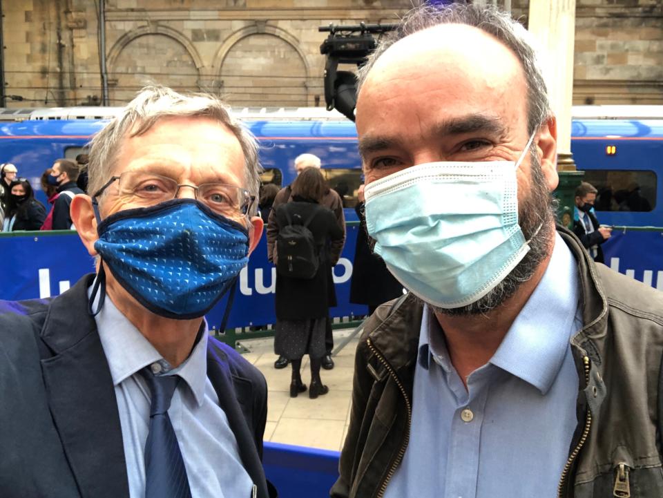 Journey’s end: Simon Calder and Mark Smith at Edinburgh Waverley (Simon Calder)