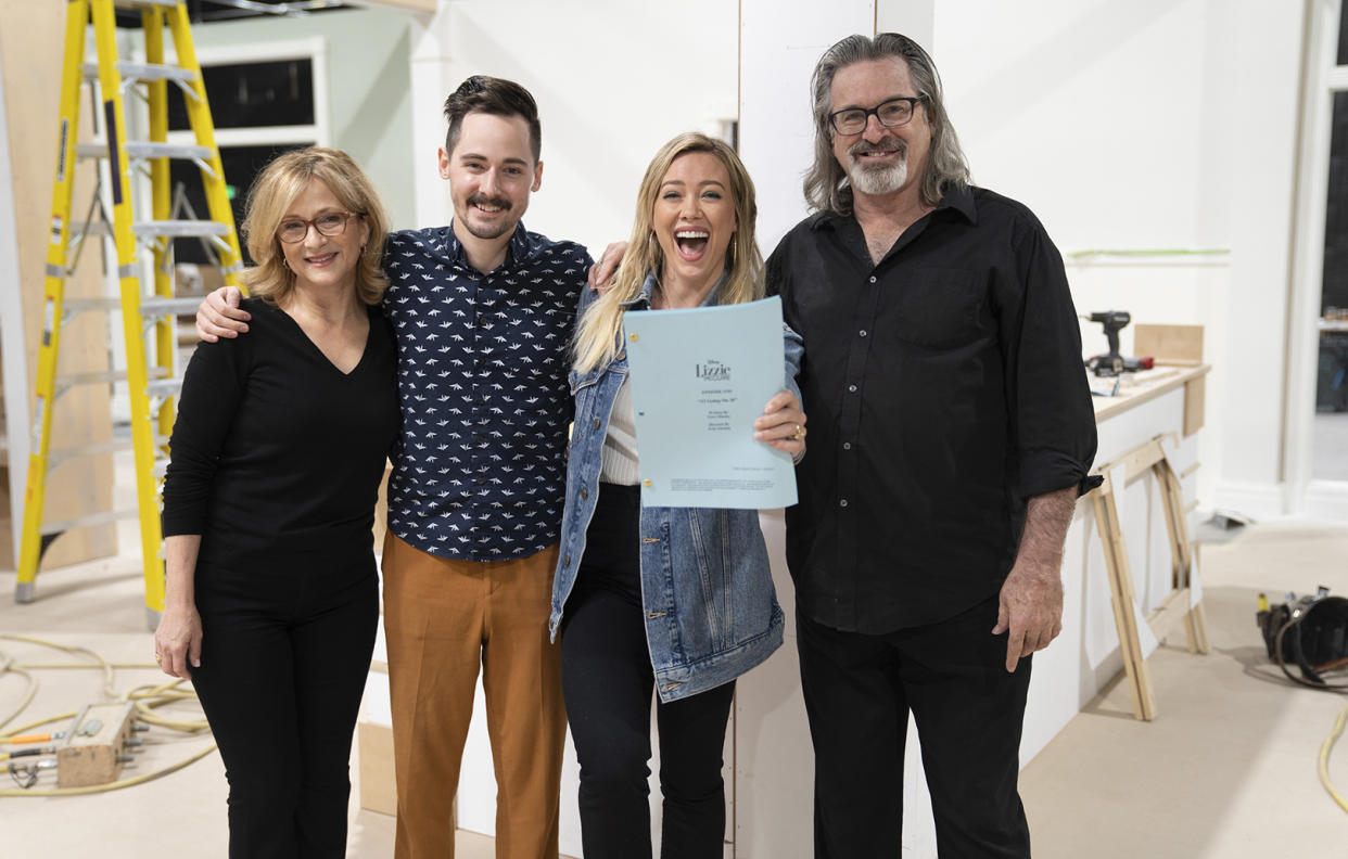 Hallie Todd, Jake Thomas, Hilary Duff and Robert Carradine return for Disney's Lizzie McGuire reboot. Photo: Instagram/disneyplus 