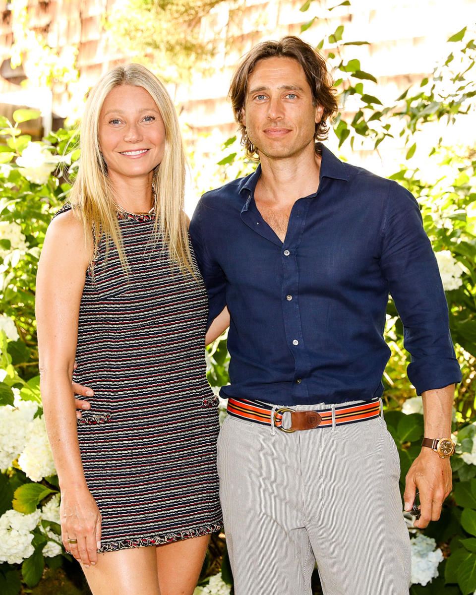 Gwyneth Paltrow and husband Brad Falchuk attend Good+ Foundation's Night of Comedy presented by Chanel at a private residence in East Hampton on July 30, 2022.