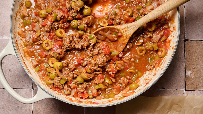 picadillo in a skillet