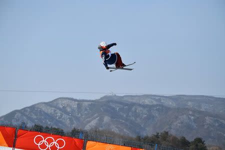 Freestyle Skiing - Pyeongchang 2018 Winter Olympics - Men's Ski Halfpipe Qualifications - Phoenix Snow Park - Pyeongchang, South Korea - February 20, 2018 - Aaron Blunck of the U.S. competes. REUTERS/Dylan Martinez