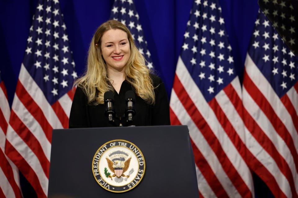 Kate Cox at a Maryland campaign event on Monday (Getty)