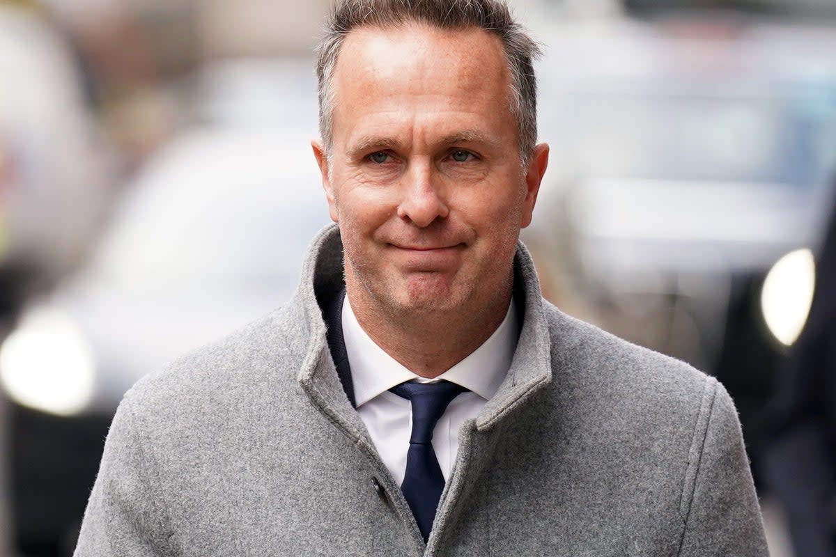 Michael Vaughan was in attendance for the second day of the Cricket Discipline Commission public hearing into Azeem Rafiq’s racism allegations (James Manning/PA) (PA Wire)