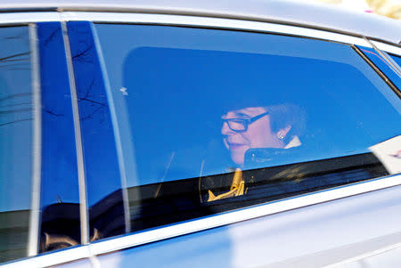 Britain's Prime Minister Theresa May leaves Sky television studios in west London, Britain, November 18, 2018. REUTERS/Henry Nicholls