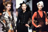 <p>One of Karl Lagerfeld's muses, Moss was a mainstay on the Chanel runway for all of the 1990s. </p>