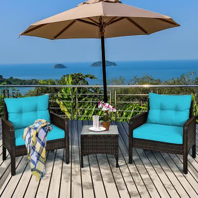 A rattan patio set that will look great just about anywhere