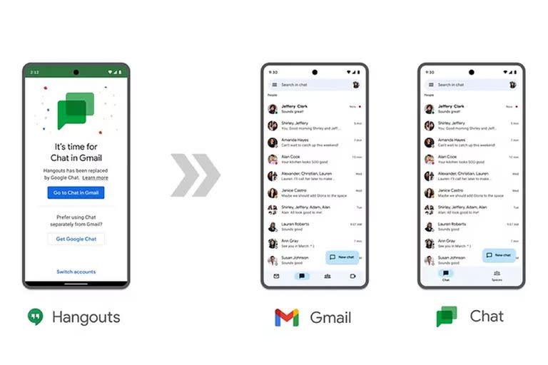 En noviembre, Google dará de baja al histórico mensajero Hangouts y migrará a todos sus usuarios a Google Chat, su nueva plataforma de mensajería integrada con Gmail