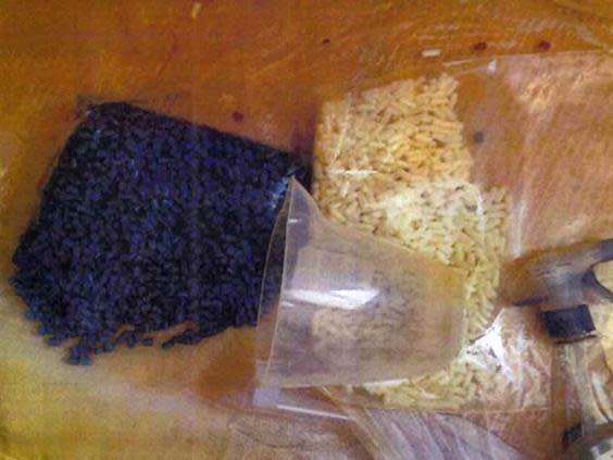 Photo shows two bags of pills containing DNP. (Harrow Council/PA)