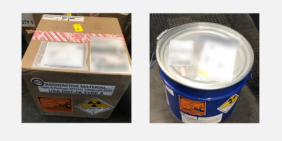 Images of radioactive materials purchased by undercover government investigators. (U.S. Government Accountability Office)