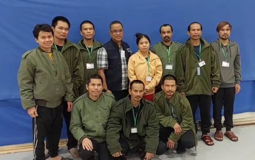 A group of 10 men and a woman who had been taken hostage