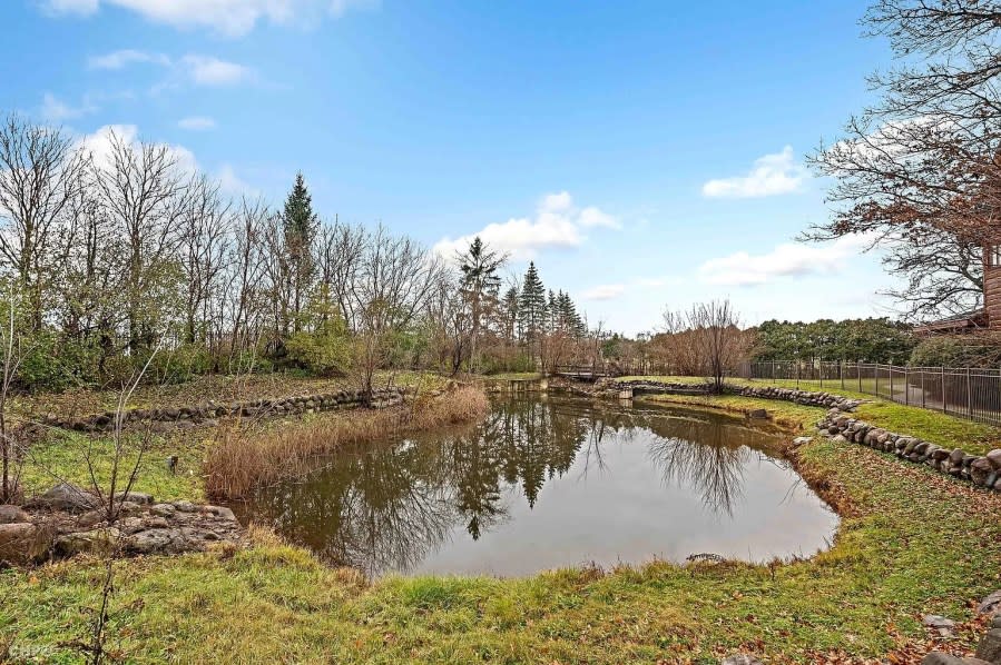 The outdoor pond. (PHOTO: Chicago Home Photos)