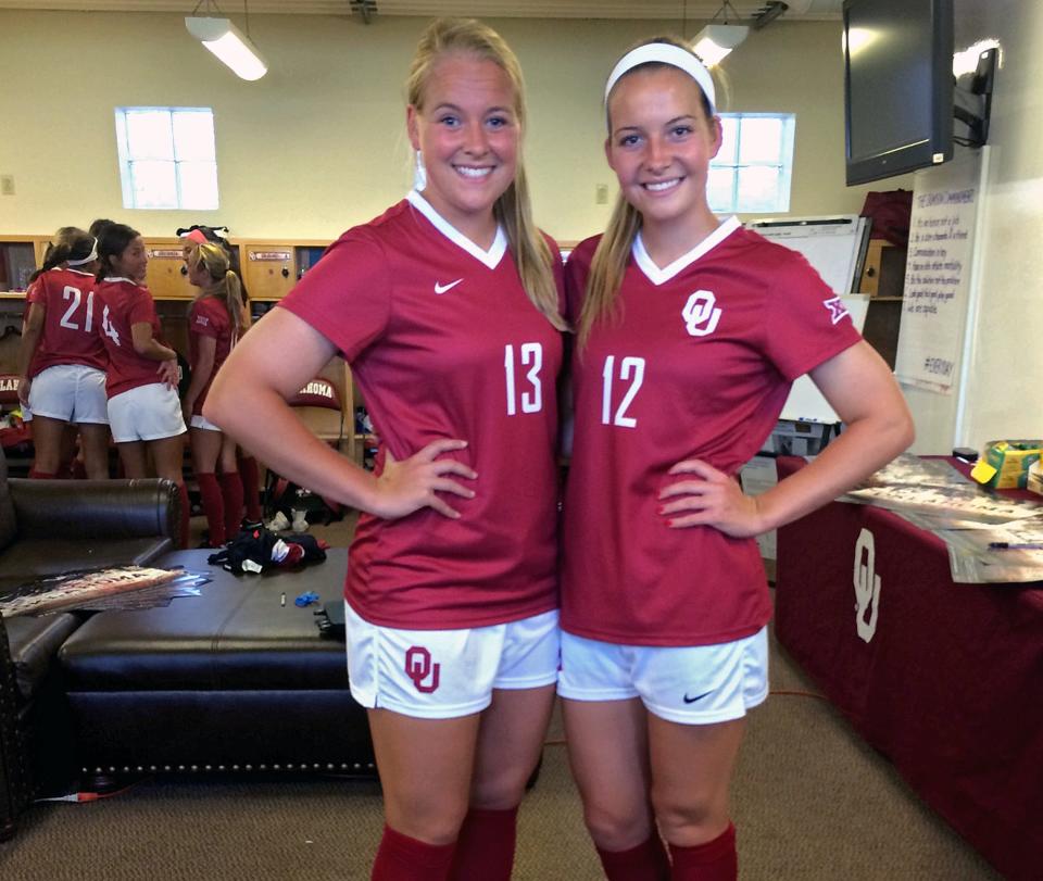OSU quarterback Alan Bowman's sisters — Emily Zander (13) and Tori Jackson (12) — both played soccer for OU.