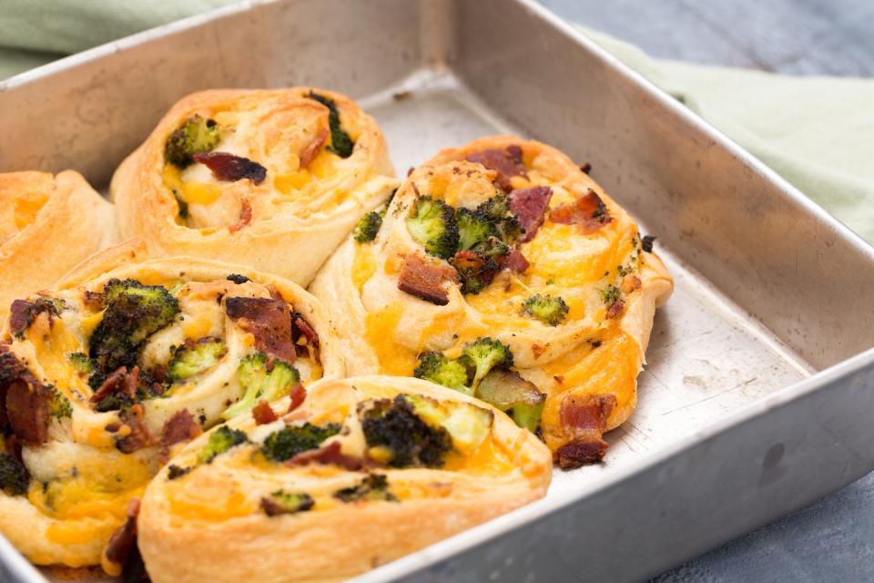 Bacon, Broccoli, And Cheddar Roll-Ups