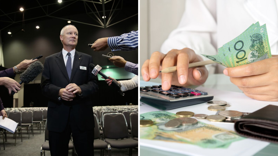 Left: Wesfarmers managing director Richard Goyder (AAP Image/Richard Wainwright) (Right: Getty)