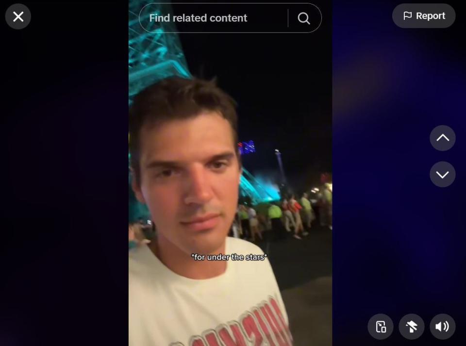 Garrett Fedewa, who posts under the name GFed (@gfedgocrazy) on TikTok, stayed at Kings Island more than 1 1/2 hours past its closing time on Aug. 4, 2024.