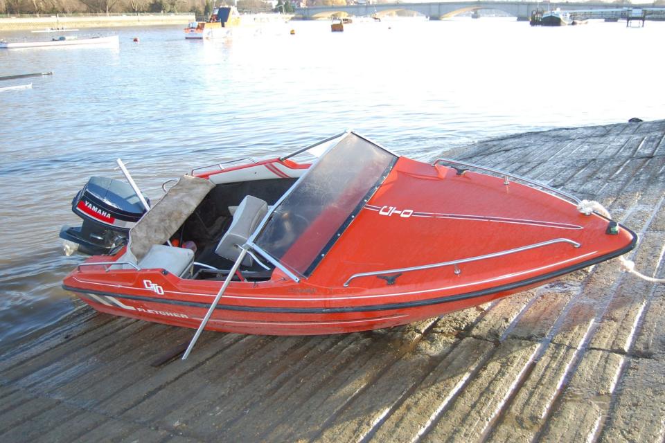 The speedboat owned by Web designer Jack Shepherd who was found guilty of killing his date, Charlotte Brown (PA)