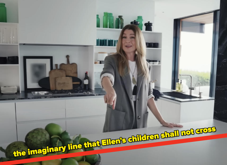 the imaginary line that ellen's children can't cross into the kitchen