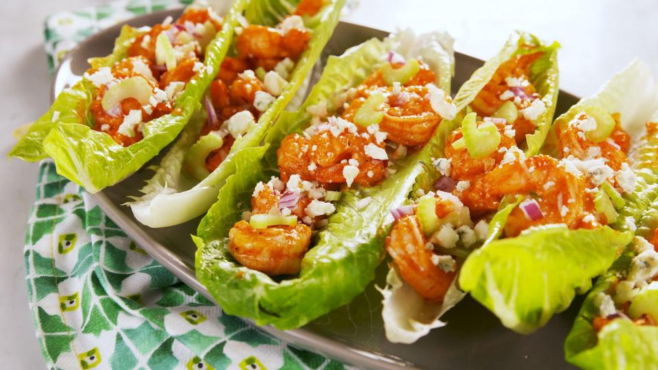 Buffalo Shrimp Lettuce Wraps