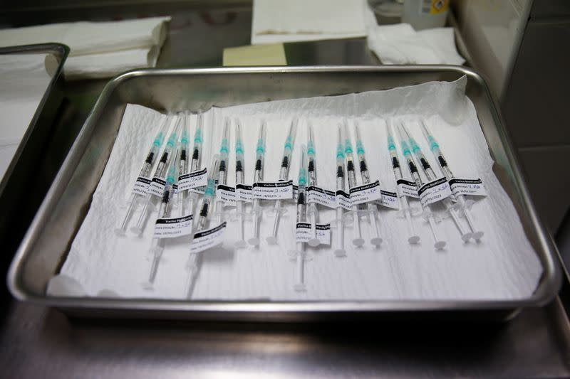 Pfizer-BioNTech coronavirus disease (COVID-19) vaccines are seen at Sao Jose Hospital in Lisbon