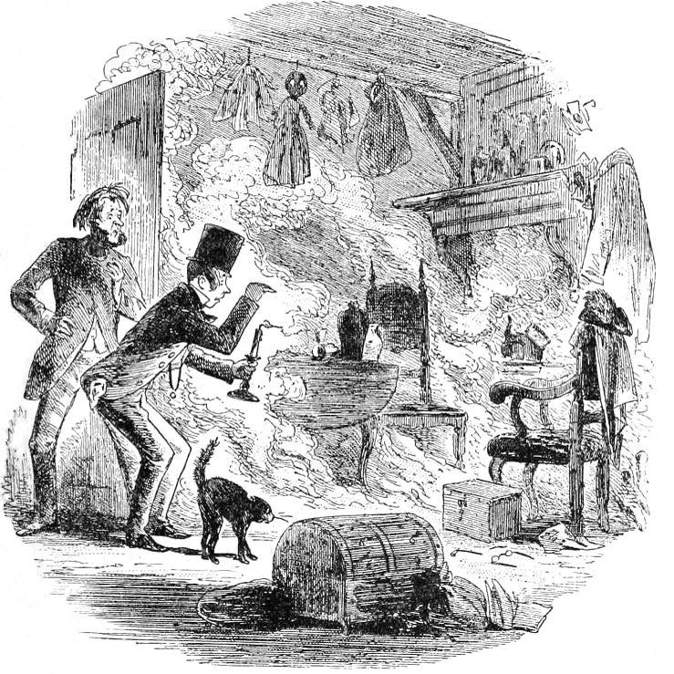 Bleak House: Discovery of the spontaneous human combustion of the ragpicker Krook.