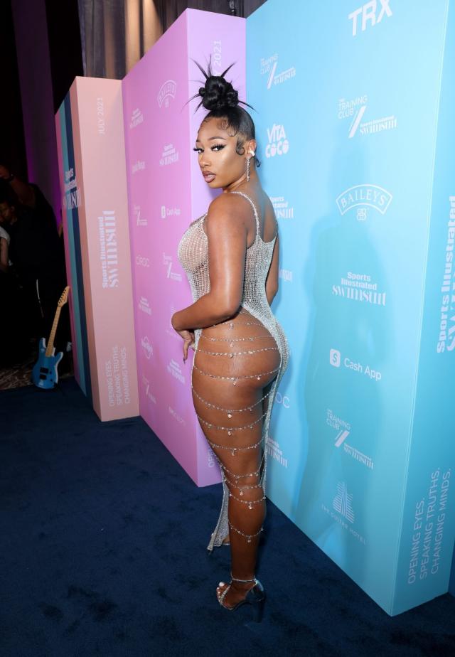 Megan Thee Stallion Wore a Naked Dress with a Butt-Baring Slit on the Red  Carpet