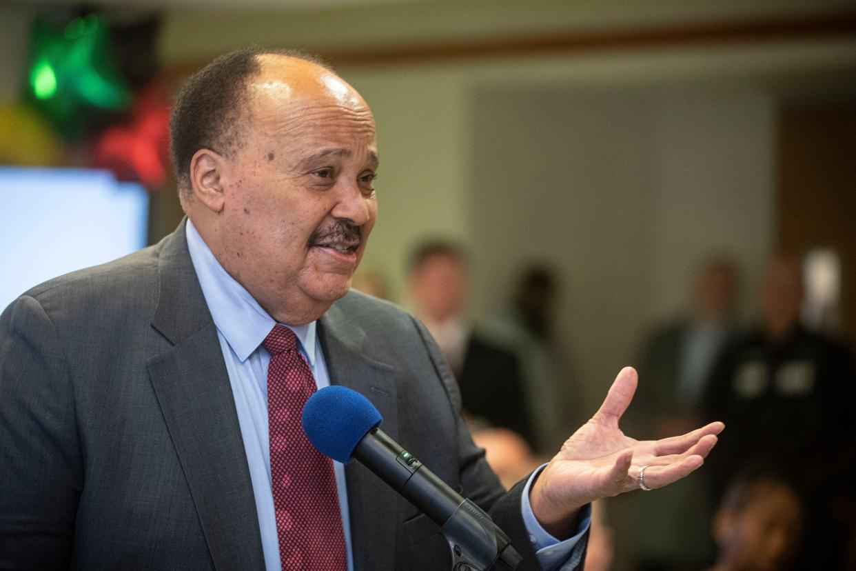 Martin Luther King, III, the son of Dr. Martin Luther King, Jr. speaks during the Rockland County Civil and Human Rights Hall of Fame reception at the Rockland County Pomona Health Complex Feb. 12, 2024.