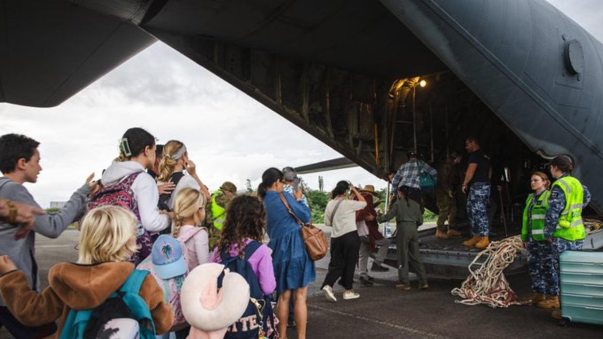 108 Australians and other tourists have landed in Brisbane on two Australian Government assisted-departure flights from New Caledonia. Picture: NewsWire handout