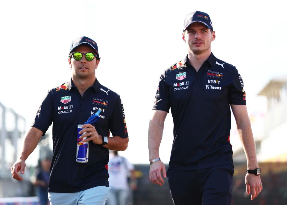 Sergio Perez and Max Verstappen