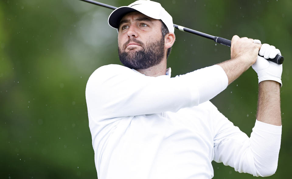 Scottie Scheffler in action during the second round of the PGA Championship.