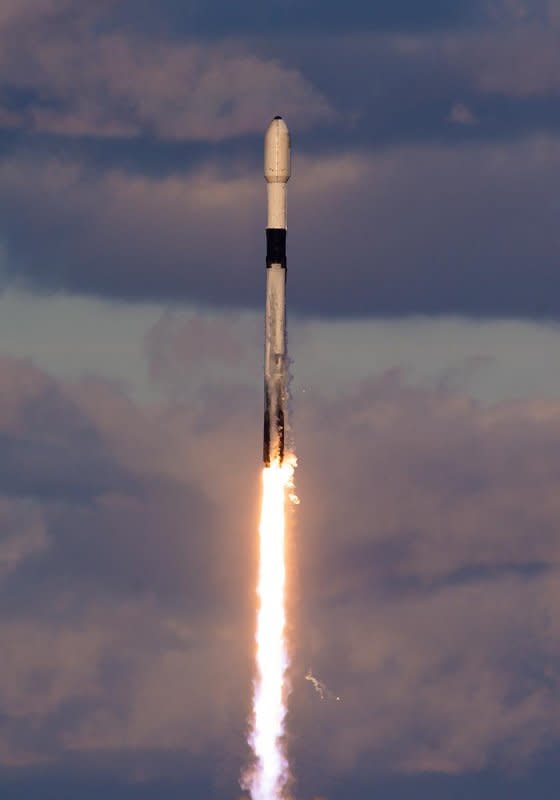 The satellite was launched on a SpaceX Falcon 9 rocket from the Kennedy Space Center in Florida on Sunday evening local time. Photo courtesy of SpaceX/ Republic of Korea Defense Ministry